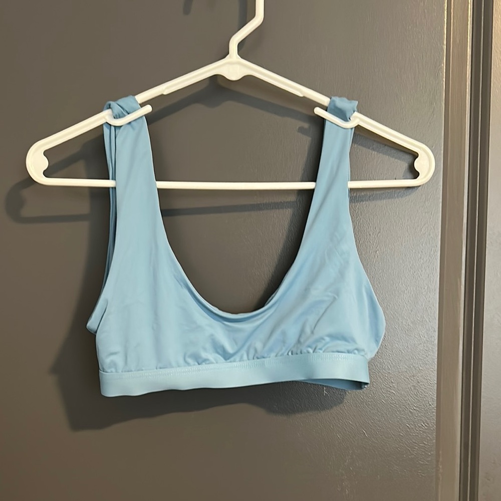 Everyday Scoop Bikini Top in Light Blue with matching bottoms